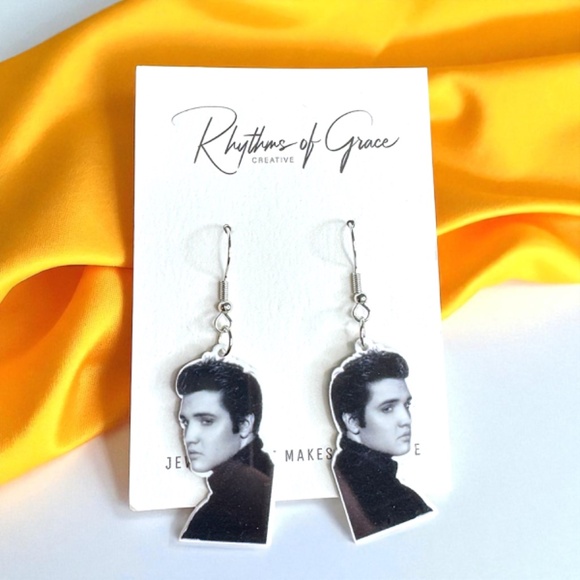 Rock Your Style: Elvis Presley Dangle Earrings – Iconic Vibes in Every Pair! 🎤 - Picture 1 of 8